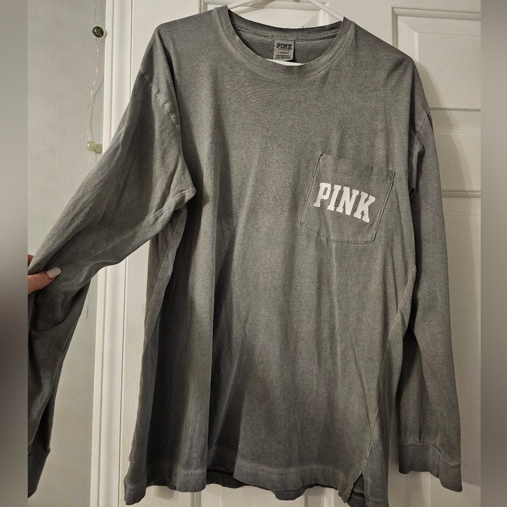 Pink grey shirt